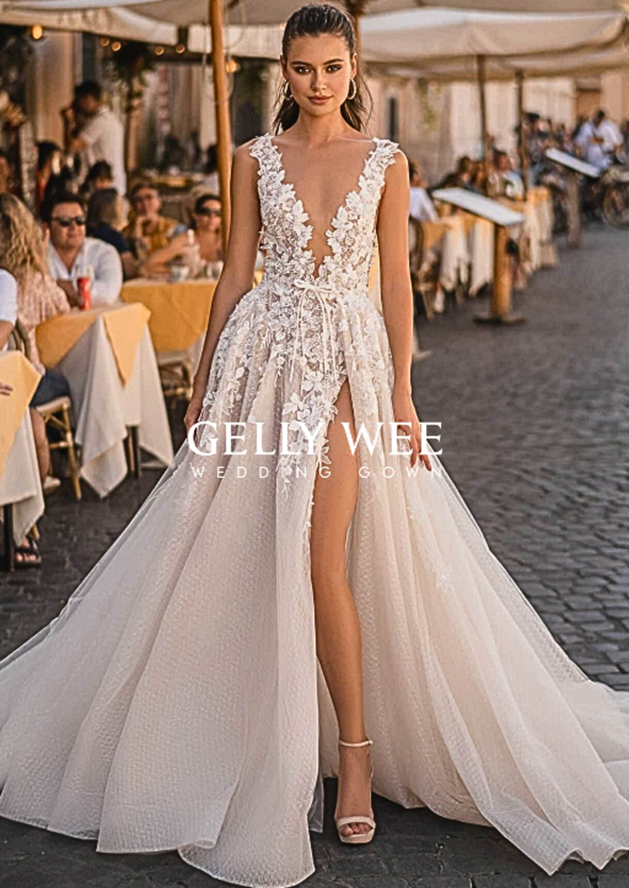 Plunging Neckline Gown