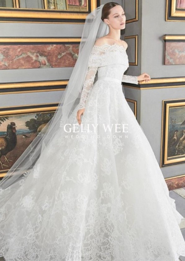 Long Sleeve Lace A-Line Gown